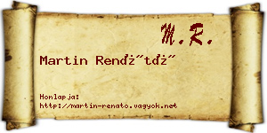 Martin Renátó névjegykártya